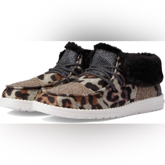 Hey Dude Womens Britt Patchwork Java Animal Print Booties/Shoes | NEW/NIB!!🤎🖤 - Picture 1 of 14
